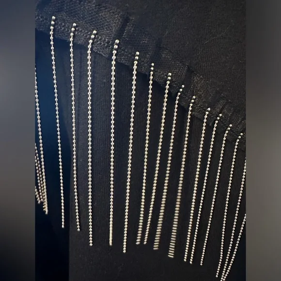 NWT VINYL ICONS BLONDIE studded Chain Fringe sweatshirt Large L - Picture 6 of 6